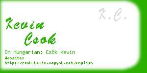kevin csok business card